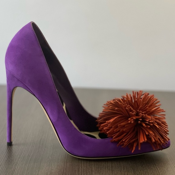 Brian Atwood Alis Pom Pom Pump, Size US 7.5 - Picture 4 of 6